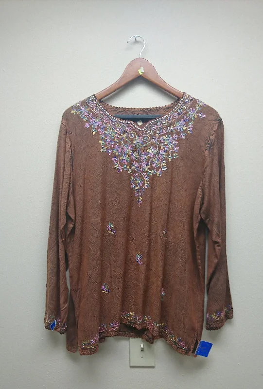 Kurti Blouse Top in Orange Slim Fit Blouse