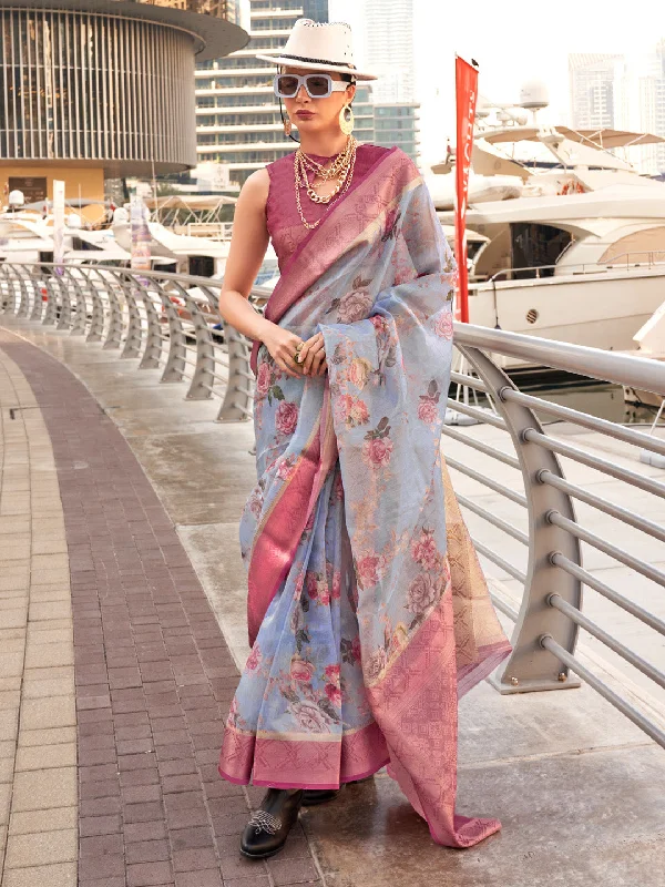 Women's Tissue Magenta Woven Design Designer Saree With Blouse Piece Airy Cotton Blouse Women's Tissue Magenta Woven Design Designer Saree With Blouse Piece Airy Cotton Blouse