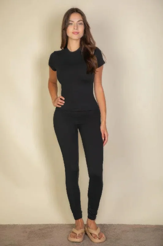Short Sleeve Round Neck T Shirt-- Real Fur Shearling Chenille