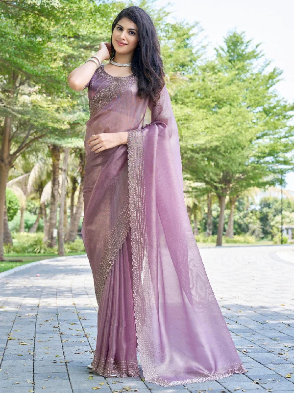 Women's Organza Burgundy Embellished Designer Saree With Blouse Piece Lightweight Linen Blouse Women's Organza Burgundy Embellished Designer Saree With Blouse Piece Lightweight Linen Blouse