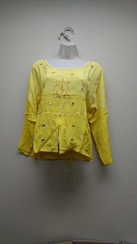 Kurti Blouse Top in Yellow Chic Off-Shoulder Blouse