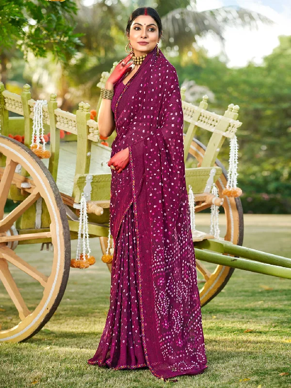 Women's Pure Georgette Magenta Embellished Designer Saree With Blouse Piece Embellished Collar Blouse Women's Pure Georgette Magenta Embellished Designer Saree With Blouse Piece Embellished Collar Blouse