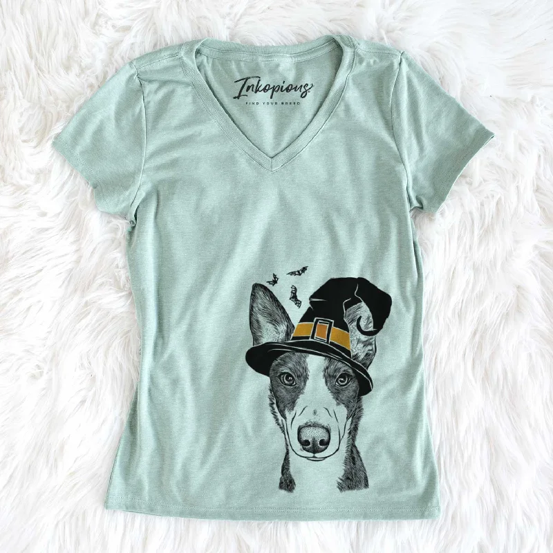 Witch Tigm the Bippet - Women's V-neck Shirt-- Zippered Front Buttoned Front Snap Front Witch Tigm the Bippet - Women's V-neck Shirt-- Zippered Front Buttoned Front Snap Front