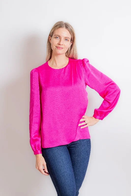 "Baraona" Magenta Blouse Classic White Blouse