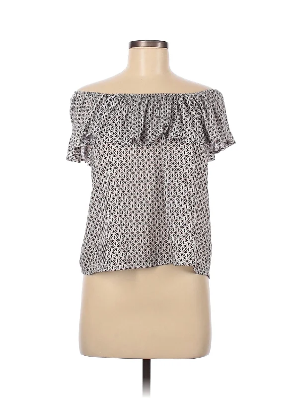 Short Sleeve Blouse Chic Off-Shoulder Blouse