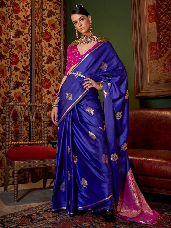 Women's Satin Silk Pink Woven Design Designer Saree With Blouse Piece Airy Cotton Blouse Women's Satin Silk Pink Woven Design Designer Saree With Blouse Piece Airy Cotton Blouse