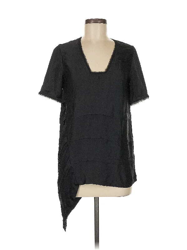Short Sleeve Blouse Chic Ruffle Blouse