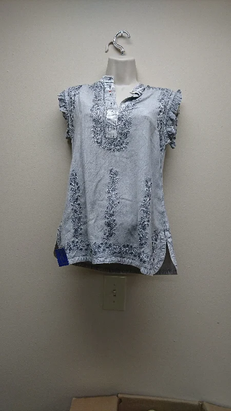Kurti Blouse in Light grey Cotton Casual Blouse