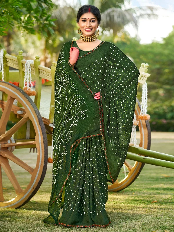 Women's Pure Georgette Olive Embellished Designer Saree With Blouse Piece Textured Cotton Blouse Women's Pure Georgette Olive Embellished Designer Saree With Blouse Piece Textured Cotton Blouse
