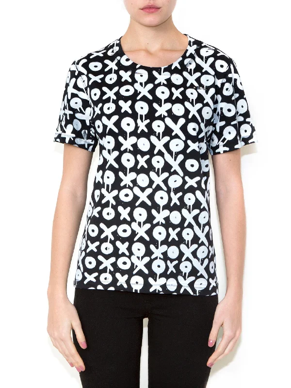 OX ON BLACK Women Regular Fit T-shirt-- Spandex Blend Rayon Blend Denim Blend
