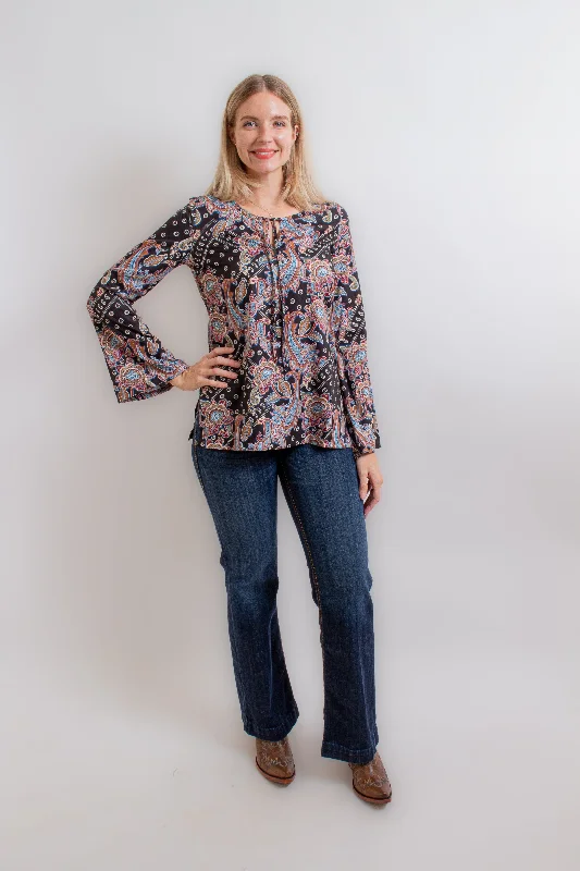 Paisley Print Blouse Loose Fit Blouse