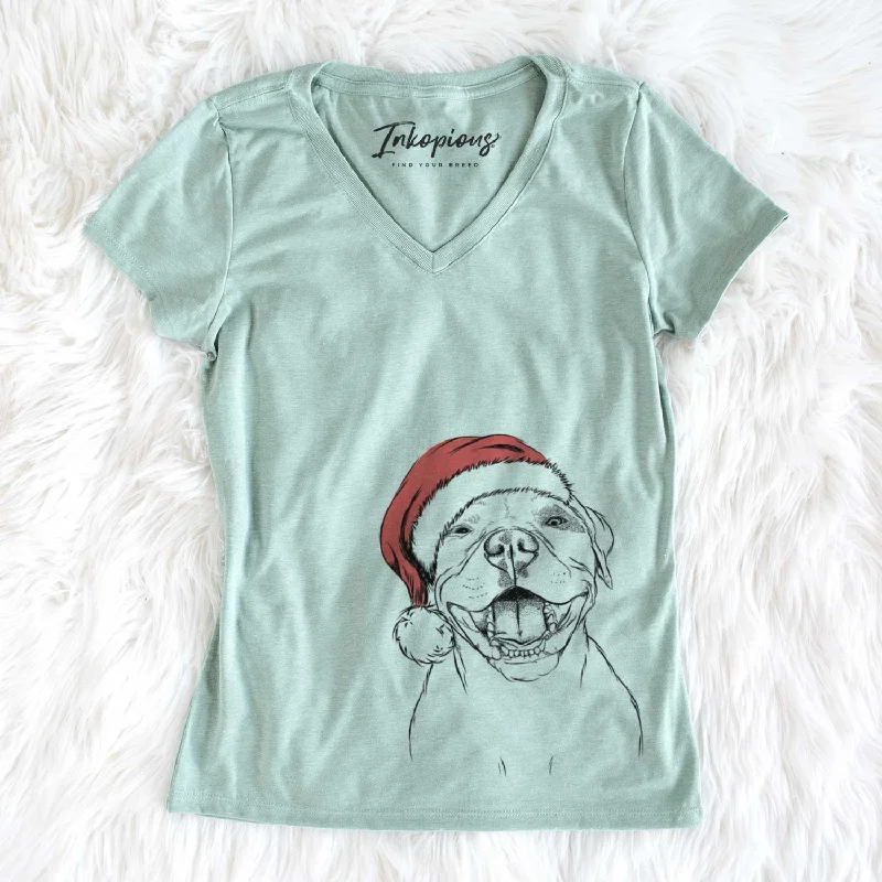 Santa Dutch the Mixed Breed - Women's V-neck Shirt-- Casual Formal Business