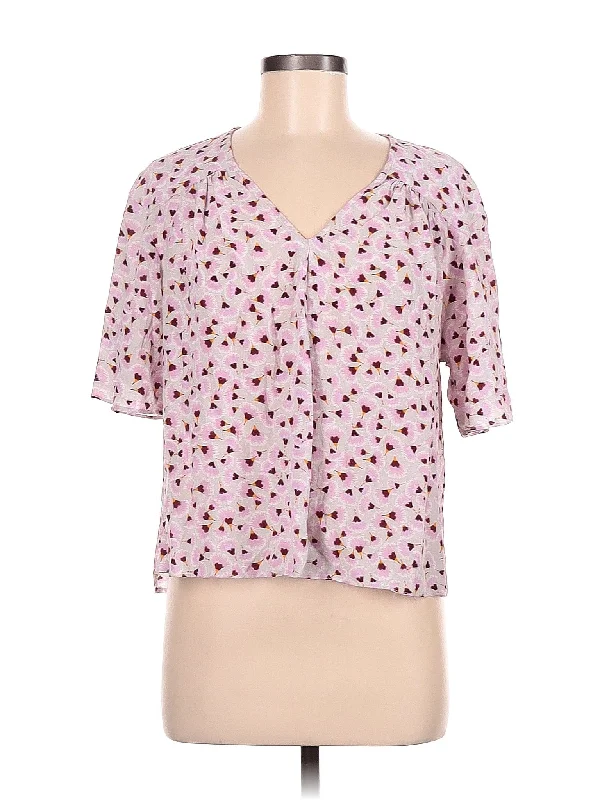 Short Sleeve Blouse Polished Work Blouse