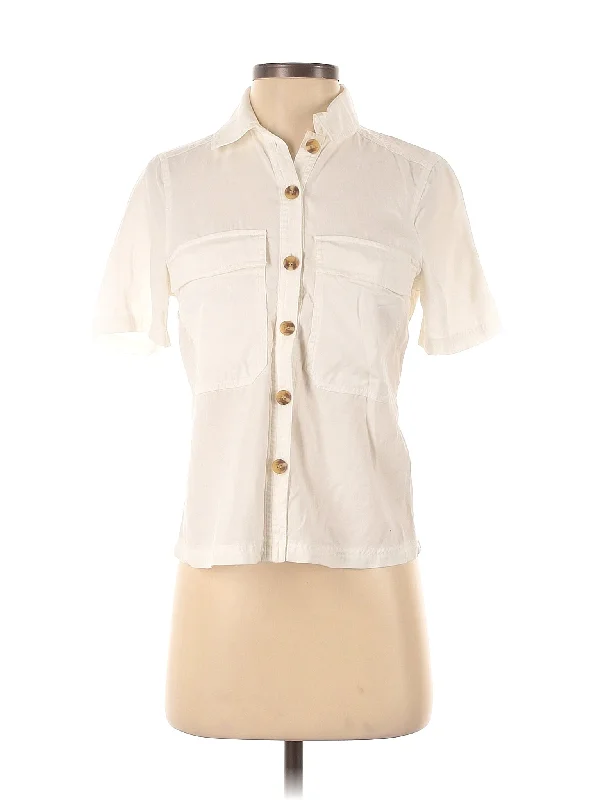 Short Sleeve Blouse Stretchy Fitted Blouse