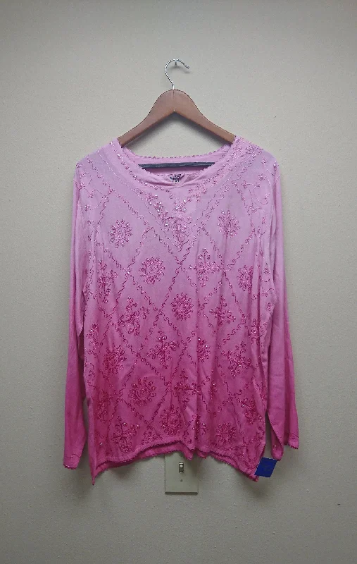 Kurti Blouse Top in Pink Ruffled Neck Blouse