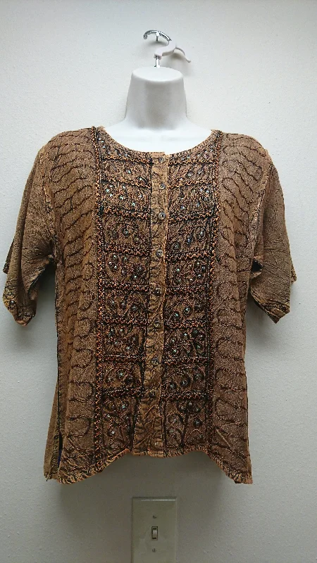 Kurti Blouse Top in Light brown Pastel Color Blouse
