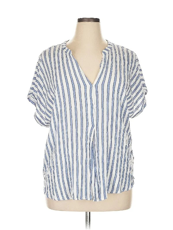 Short Sleeve Blouse Embroidered Cotton Blouse