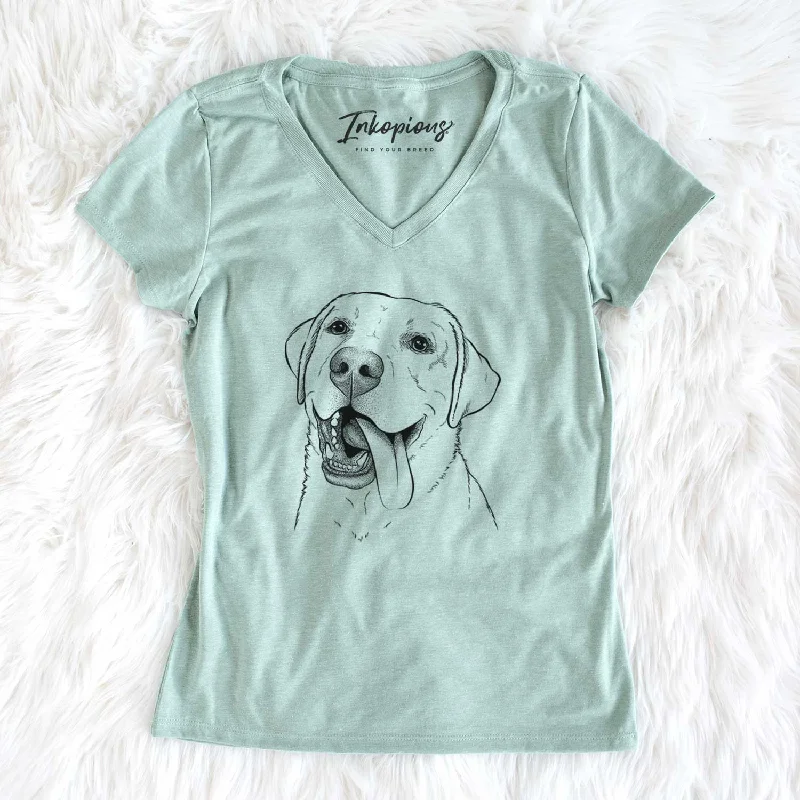 Bare Finn the Labrador Retriever - Women's V-neck Shirt-- Modern Contemporary Chic