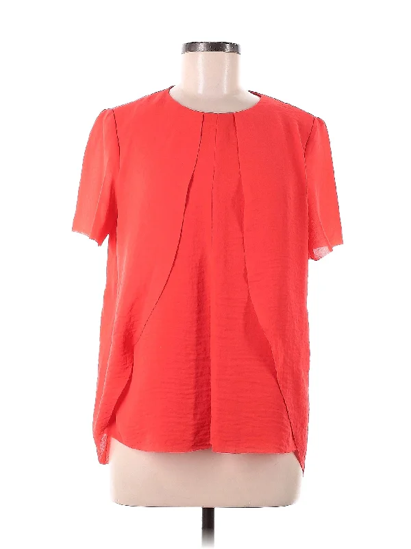 Short Sleeve Blouse Drape Neck Blouse