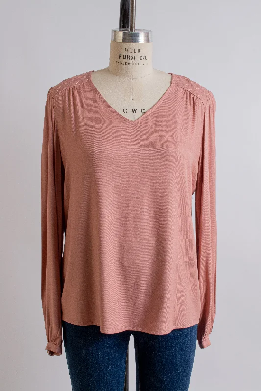 "Padules" Pink Rose Blouse Pastel Color Blouse