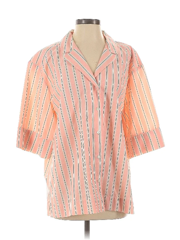 Short Sleeve Blouse Elegant Semi-Sheer Blouse