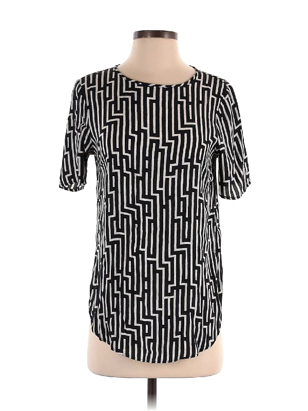 Short Sleeve Blouse Semi-Sheer Blouse