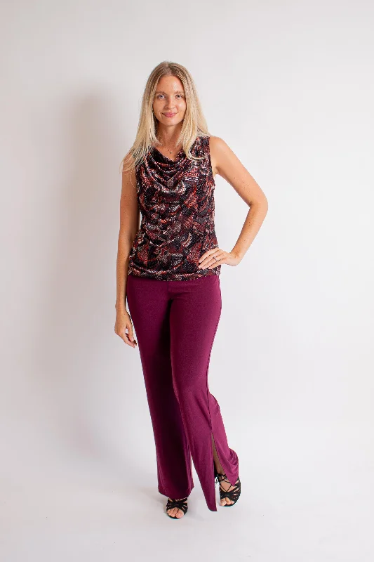 Cowl Neck Cami Blouse Gathered Detail Blouse