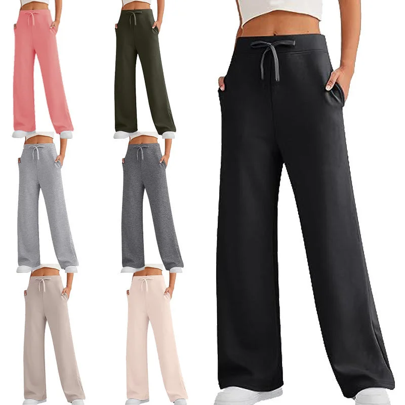 Women's Autumn Leisure Loose Wide-leg Pants Comfy High-Waist Jeans
