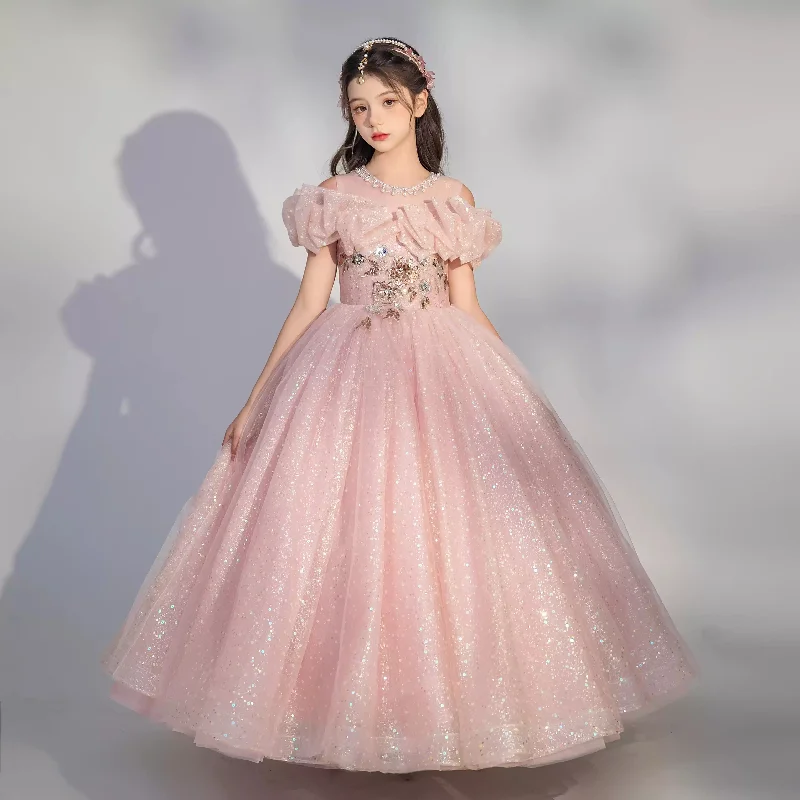 Off-the-Should Floor Length A-Line/Princess Embroidery Girl Party Dresses Tunics Sophisticated sleek Off-the-Should Floor Length A-Line/Princess Embroidery Girl Party Dresses Tunics Sophisticated sleek
