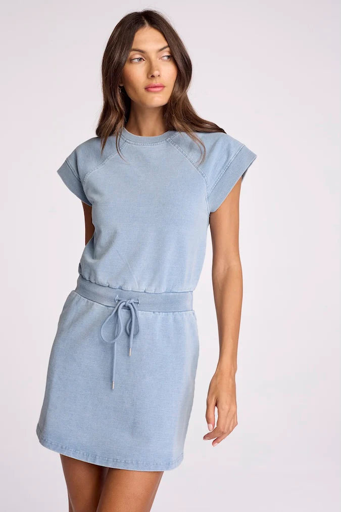 Apollo Dress ~ Light Wash Denim Floral Print girly