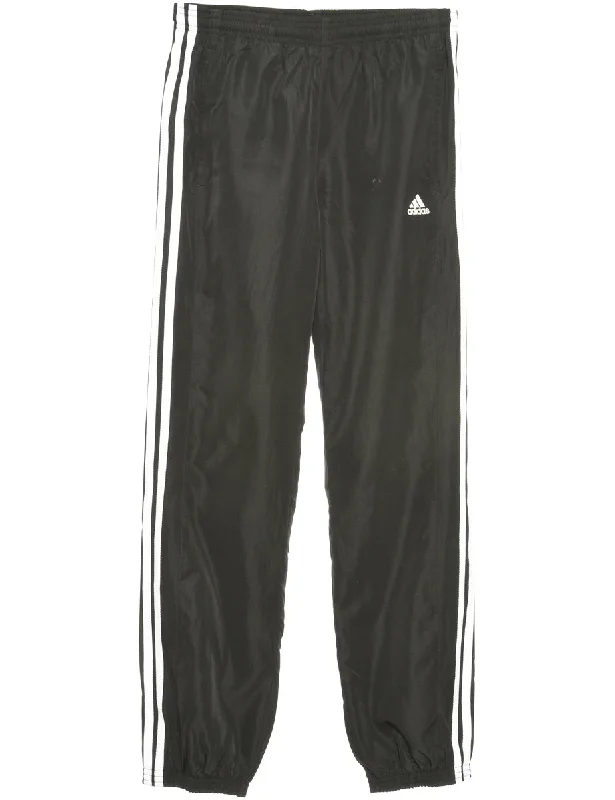 Black Adidas Track Pants - W26 L29 Warm Wool Trousers