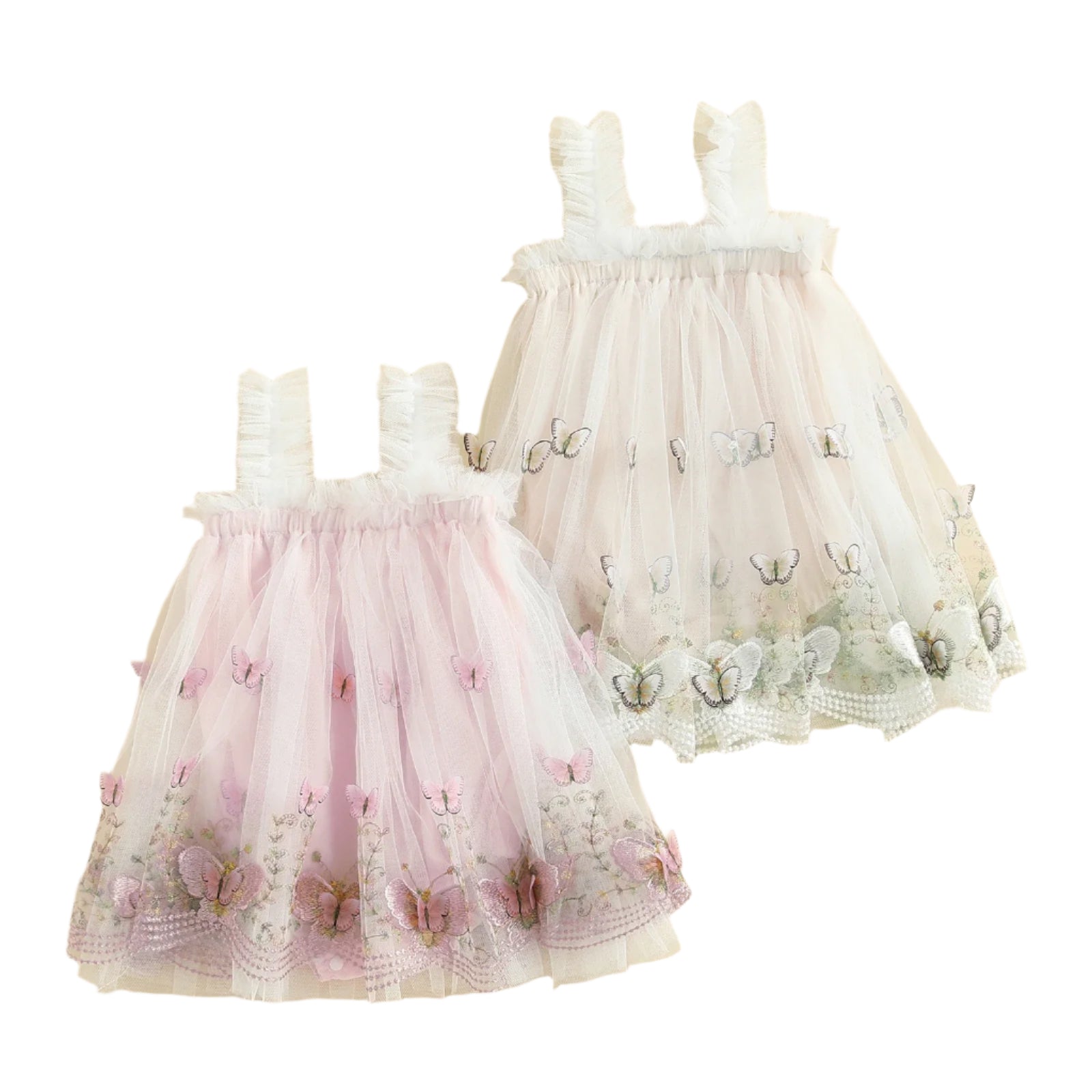 BUTTERFLY DREAMS Tulle Dress Tunics Satin smooth