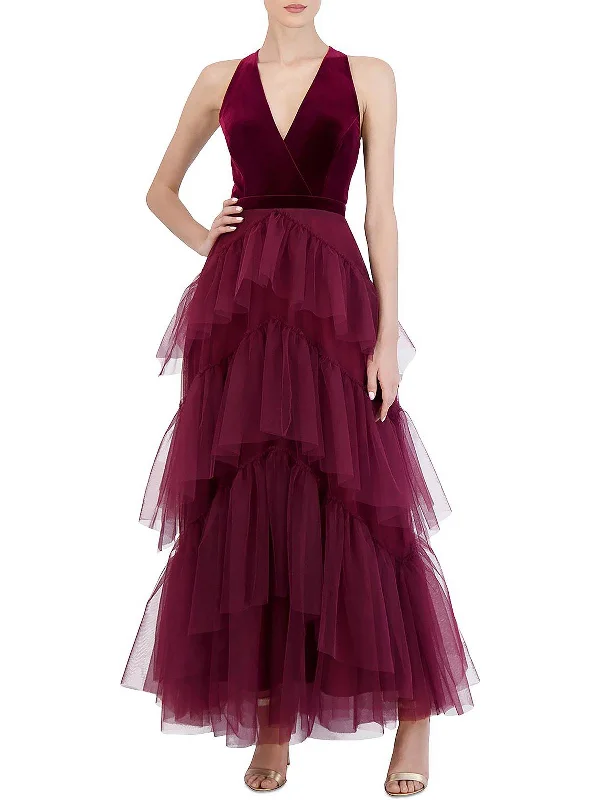 Womens Velvet Long Evening Dress Tunics Vintage classic
