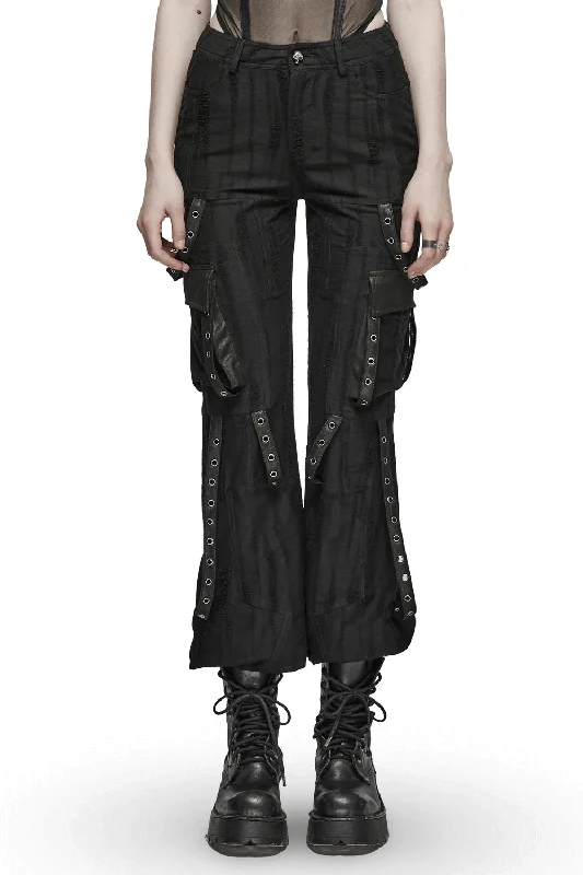 Loose-Fit Black Gothic Streetwear Cargo Pants Stylish Harem Pants