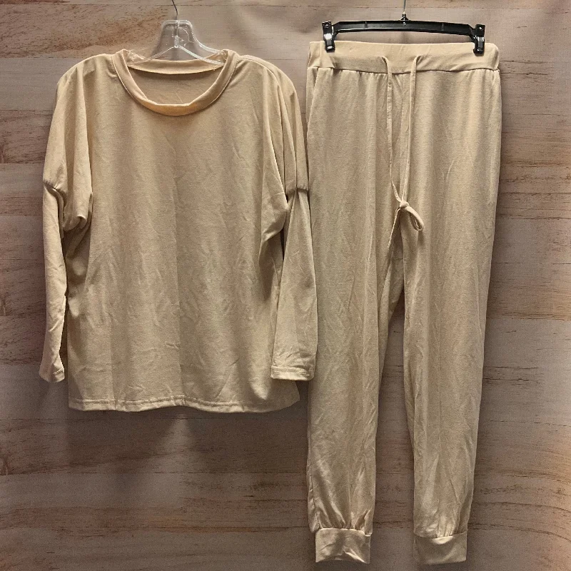 Pants Set 2pc By Clothes Mentor In Tan, Size: M High-Waist Yoga Pants