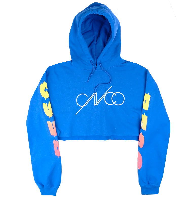 CNCO CROPPED HOODIE BLUE - CNCOHD2 Hoodie with Monochrome Minimalist Simple