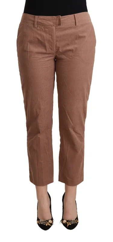 Costume National Chic Tapered Cropped Mid Waist Pants Fashionable Tapered Leg Pants