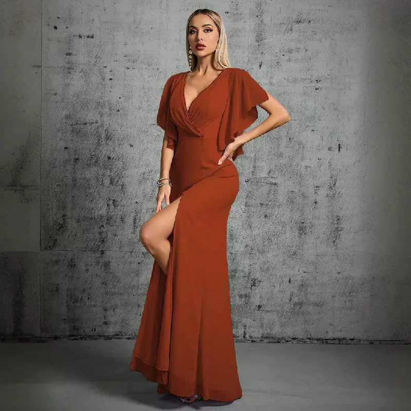Evening V Neck Simplicity Elegant Dress Tunics Practical easy-care