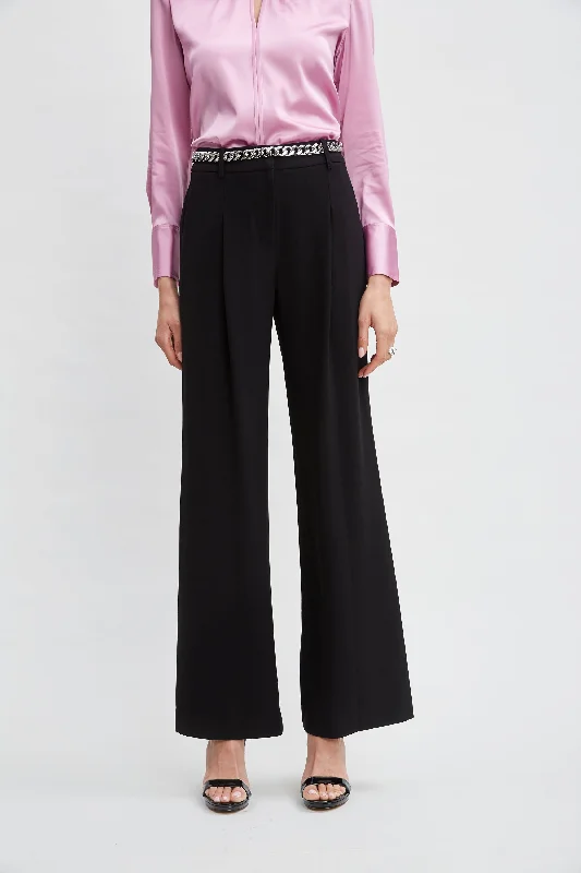 Pleated Crepe Pant Slim-Fit Leggings