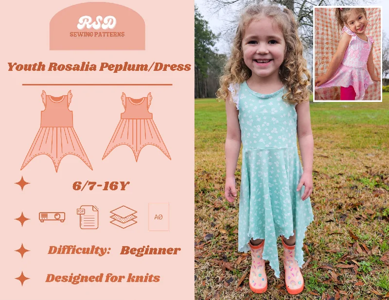 Youth Rosalia Peplum/Dress PDF Tunics Sophisticated sleek
