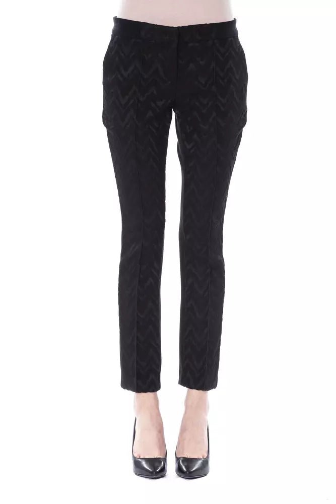 BYBLOS Black Acrylic Women Pants Classic Chino Pants