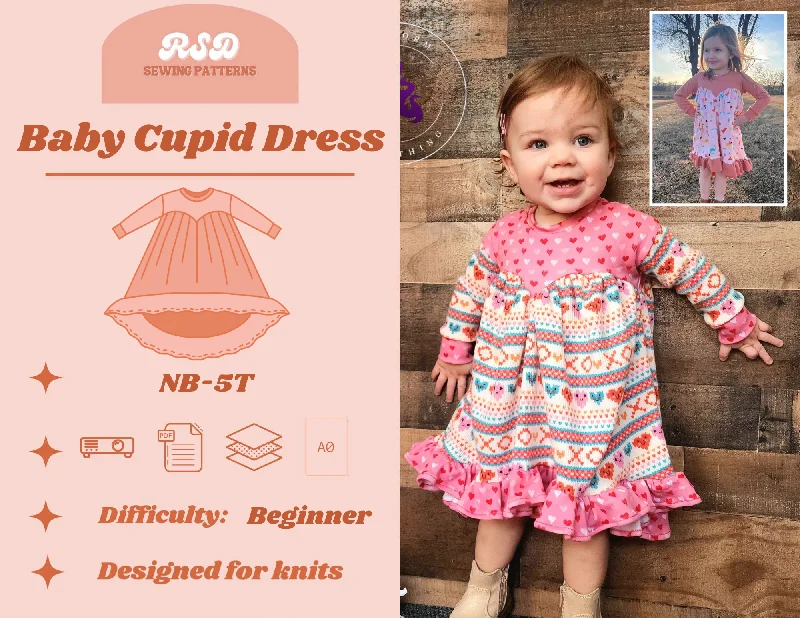 Baby Cupid Dress PDF Square Neckline Feminine