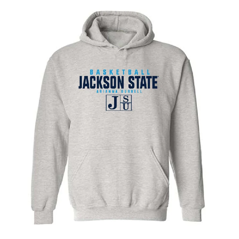 Jackson State - NCAA Women's Basketball : Arianna Durrell - Classic Fashion Shersey Hooded Sweatshirt Hoodie Dress Longline Feminine Jackson State - NCAA Women's Basketball : Arianna Durrell - Classic Fashion Shersey Hooded Sweatshirt Hoodie Dress Longline Feminine