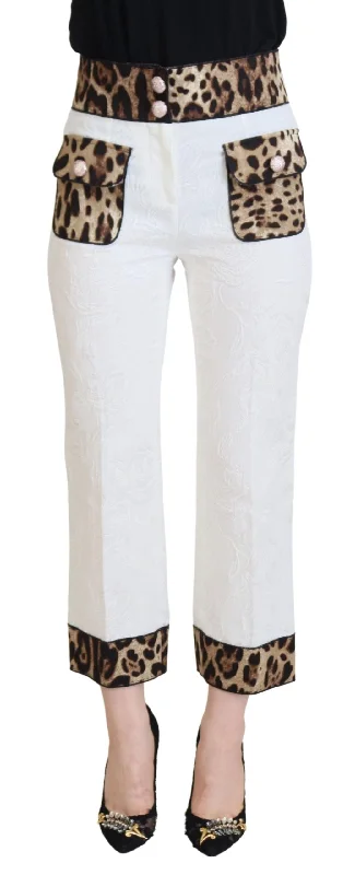 Dolce & Gabbana Elegant Leopard Print Pants for Sophisticated Style Slim-Fit Khaki Pants Dolce & Gabbana Elegant Leopard Print Pants for Sophisticated Style Slim-Fit Khaki Pants