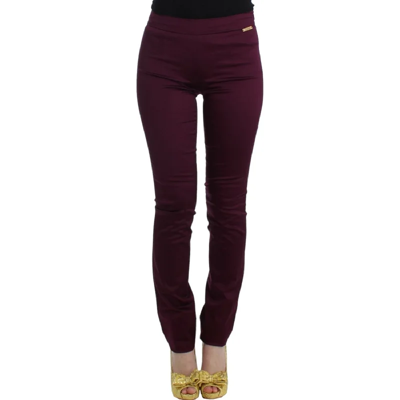 John Galliano Elegant Purple Slim Pants Classic Cropped Pants