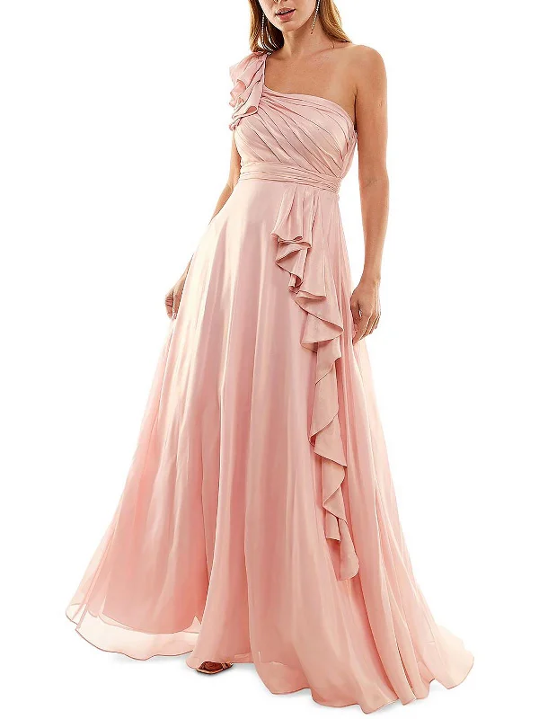 Womens Shimmer One Shoulder Evening Dress Tunics Practical easy-care