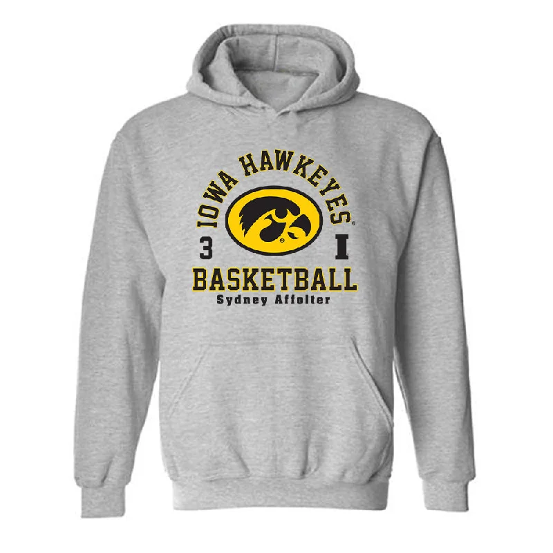 Iowa - NCAA Women's Basketball : Sydney Affolter - Classic Fashion Shersey Hooded Sweatshirt Hoodie with Mesh Breathable Sporty Iowa - NCAA Women's Basketball : Sydney Affolter - Classic Fashion Shersey Hooded Sweatshirt Hoodie with Mesh Breathable Sporty