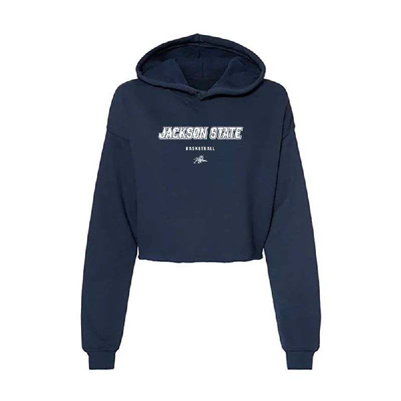 Jackson State - NCAA Women's Basketball : Arianna Durrell - Women's Crop Fleece Hoodie Hoodie with Hem Patch Decorative Personalized Jackson State - NCAA Women's Basketball : Arianna Durrell - Women's Crop Fleece Hoodie Hoodie with Hem Patch Decorative Personalized
