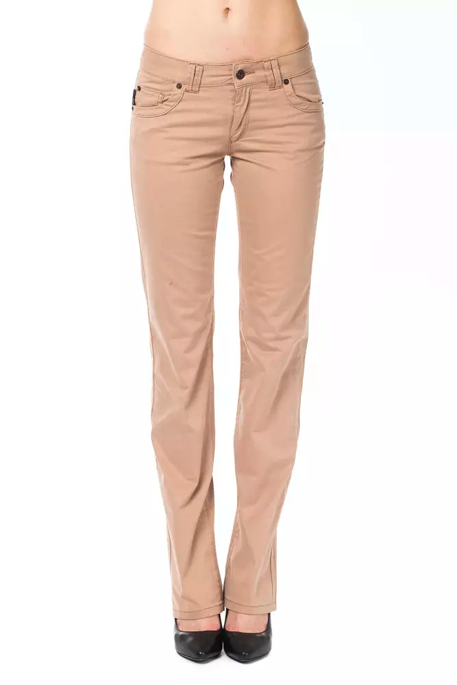 Ungaro Fever Beige Cotton Women Pant Chic Slim Fit Pants