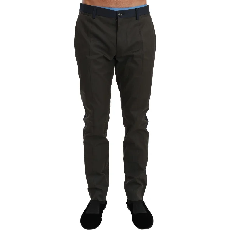 Dolce & Gabbana Elegant Slim Fit Striped Casual Pants Cozy Jogger Leggings